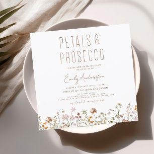 Invitación Pétalos de flores silvestres y ducha de novias Pro