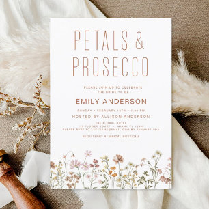 Invitación Pétalos de flores silvestres y ducha de novias Pro