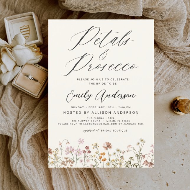 Invitación Pétalos de flores silvestres y ducha de novias Pro (Subido por el creador)