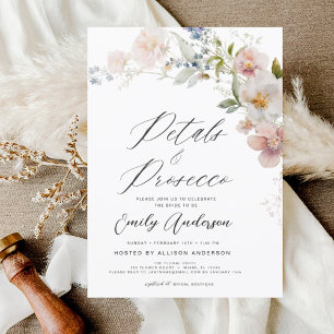 Invitación Pétalos de flores silvestres y ducha de novias Pro