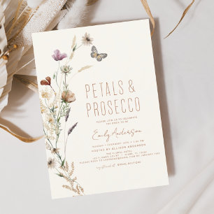 Invitación Pétalos de flores silvestres y ducha de novias Pro