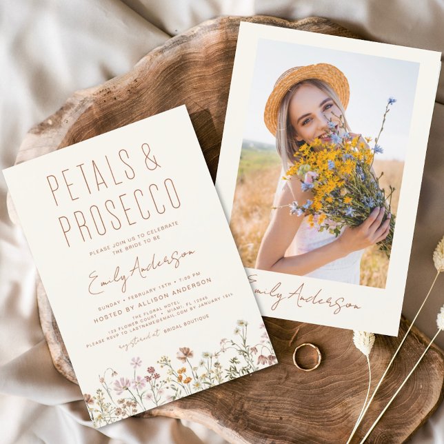 Invitación Pétalos de flores silvestres y foto de ducha de no (Subido por el creador)