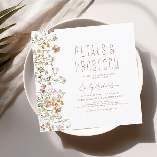 Invitación Pétalos de flores silvestres y jardín de ducha de