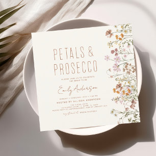 Invitación Pétalos de flores silvestres y jardín de ducha de 