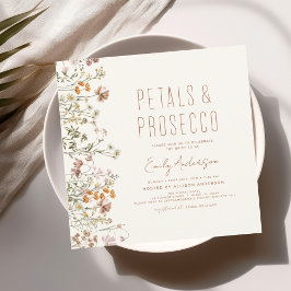 Invitación Pétalos de flores silvestres y jardín de ducha de
