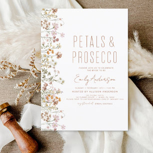 Invitación Pétalos de flores silvestres y jardín de ducha de