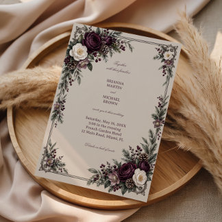 Invitación Pétalos de Morera en Líneas de Peltre