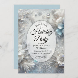 Invitación Pétalos de nieve en fiesta de feriado en flor cong