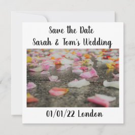Invitación pétalos de rosa para bodas save the date