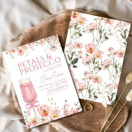 Invitación Pétalos de vaca rosada y ducha de novia Rubor Pros