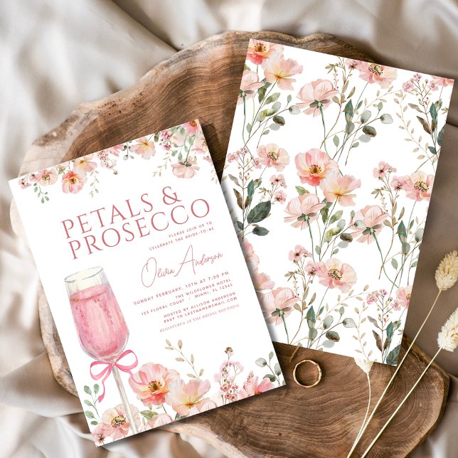 Invitación Pétalos de vaca rosada y ducha de novia Rubor Pros (Subido por el creador)