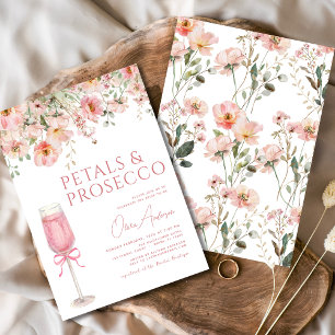 Invitación Pétalos de vaca rosada y ducha de novia Rubor Pros