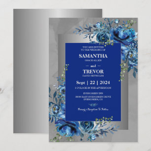 Invitación Pétalos de Zafiro: Una Celebración de Plata del Am