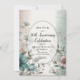 Invitación Pétalos Dusky y floral suave de serenidad