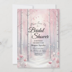 Invitación Pétalos escarchados en una ducha de novias en Wood