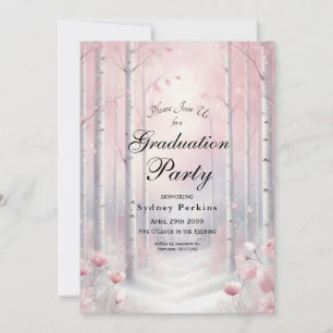 Invitación Pétalos escarpados en una graduación de Woodland e