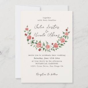 Invitación Pétalos Florales de Rosa Silvestre Asunto de Jardí
