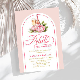 Invitación Pétalos modernos y prosecco acuarela nupcial