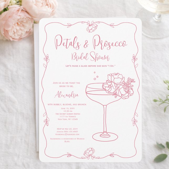 Invitación Petalos Prosecco Rosa Despedida de Soltera Dibujad (Subido por el creador)