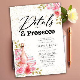 Invitación Pétalos Prosecco Roses rosas rosas Oro Ducha Nodal