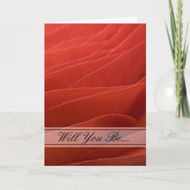 Invitación Pétalos Rojos Ranunculus Serán Mi Noviaria (Anverso)