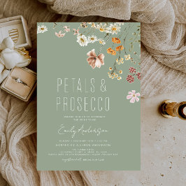 Invitación Pétalos verdes y ducha de novia Prosecco