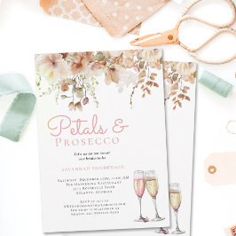 Invitación Pétalos y burbujas Prosecco Floral Bridal Shower