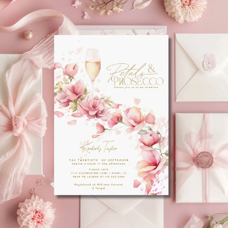 Invitación Pétalos y ducha de novia floral Prosecco Garden