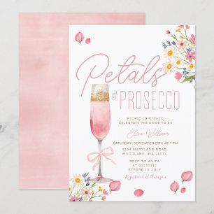 Invitación Pétalos y ducha de novias Prosecco Brunch