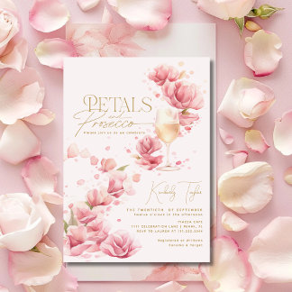 Invitación Pétalos y ducha de novias Prosecco Floral Champagn