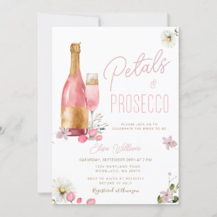 Invitación Pétalos y flores silvestres de Prosecco Ducha de n
