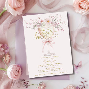 Invitación Pétalos Y Flores Silvestres Prosecco Ducha De Novi