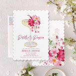 Invitación Pétalos y la Noche del Jardín Prosecco<br><div class="desc">🥂 a nuestras invitaciones de Petals y Prosecco que marcarán el tono para su fabulosa celebración de la ducha de novias. Con hermosas flores rosas y de baya, estas invitaciones seguramente serán un éxito. Haga que su fiesta se desplace con estas invitaciones impresionantes. Artículos coincidentes en el diseño del Fiesta...</div>