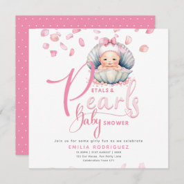 Invitación Pétalos y Perlas Beber Rosa Ducha