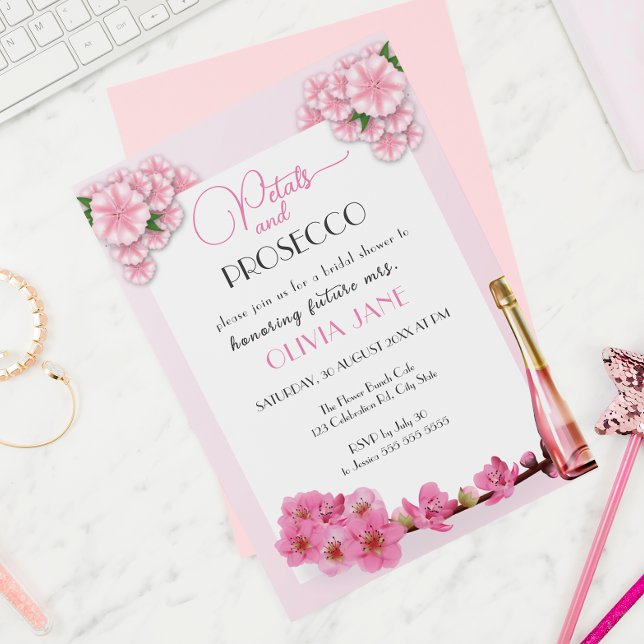 Invitación Pétalos y Prosecco Arco floral Ducha de verano de  (Subido por el creador)