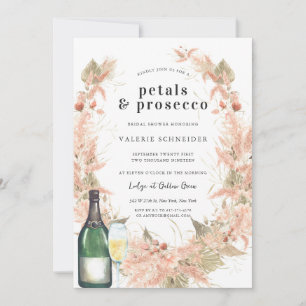 Invitación Pétalos y Prosecco Brunch Floral de Champán para