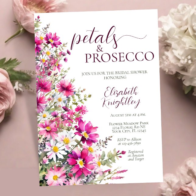 Invitación Pétalos y Prosecco Ducha Bridal Floral Rosa Bridal (Subido por el creador)