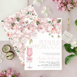 Invitación Pétalos y Prosecco Ducha de Novias Florales de Bow