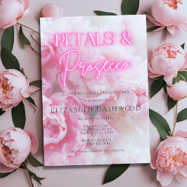 Invitación Pétalos y Prosecco Ducha de Novias Florales de Neó