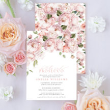 Pétalos y Prosecco Ducha de Novias Florales Rosa