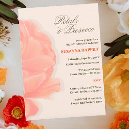 Invitación Pétalos y Prosecco Floral Rubor ducha de novia ros