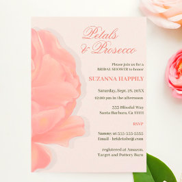 Invitación Pétalos y Prosecco Floral Rubor ducha de novia ros