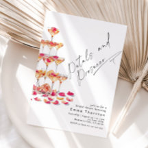 Pétalos y Prosecco mínimo de ducha de novia modern