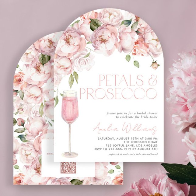 Invitación Pétalos y Prosecco QR Código Ducha Nodal Rosa (Subido por el creador)