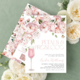 Invitación Pétalos y Prosecco QR Código Ducha Nodal Rosa