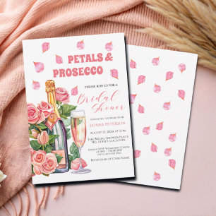 Invitación Pétalos y Rosas de botellas Prosecco Ducha Nodal