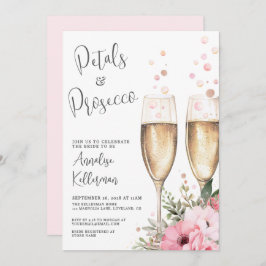 Invitación Petals And Prosecco Bridal Shower