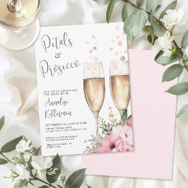 Invitación Petals And Prosecco Bridal Shower