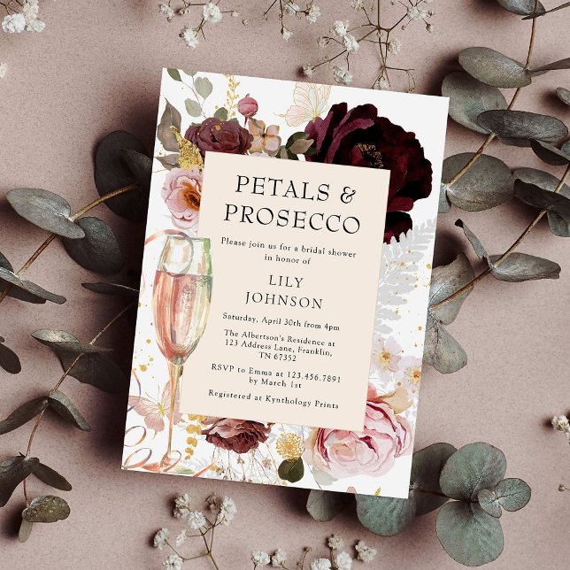 Invitación Petals elegantes y ducha de novia Prosecco (Subido por el creador)