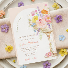 Invitación Petals & Prosecco Arch Bridal Shower Invitation